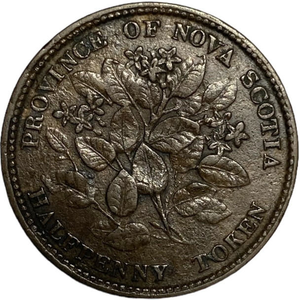 Nova Scotia: 1856 Half Penny, Breton 876, NS-5A1