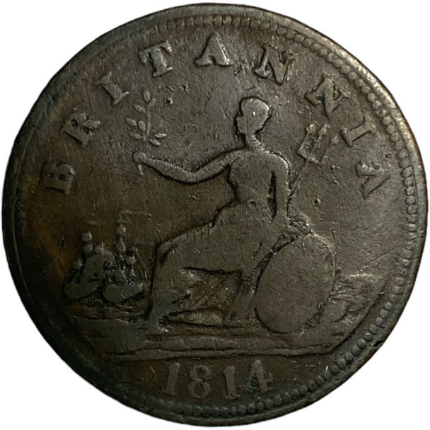 Nova Scotia: 1814 Token Broke Halifax, Breton 879,  NS-7B4