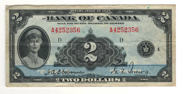 Canada: 1935 $2 Banknote -   Bank of Canada  English  BC-3