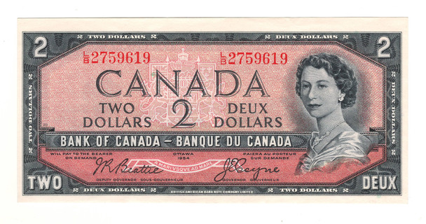 Canada: 1954 $2 Bank Of Canada Banknote  BC-38a