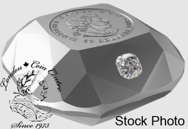 Canada: 2024 $50 Diamond-Shaped Coin with De Beers Ideal Cushion Diamond