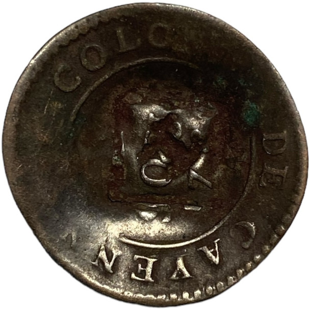 Tortola: 1801 1 1/2 Pence Blackdog H Counter Mark