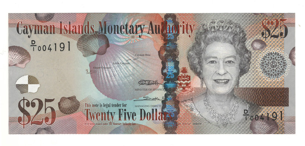 Cayman Islands: 2010 $25  Banknote  P. 41