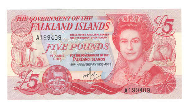 Falkland Islands: 1983 5 Pounds Banknote