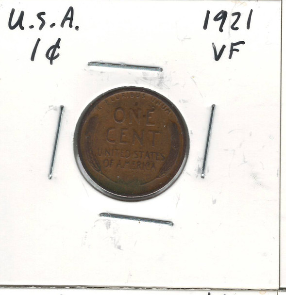 United States: 1921 1 Cent VF20
