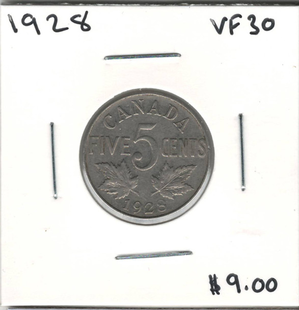 Canada: 1928  5 Cent VF30