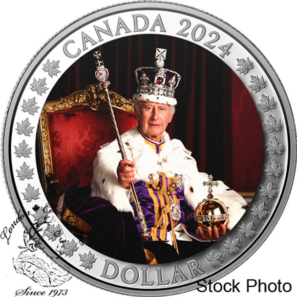 Canada: 2024 $1 Anniversary of King Charles III Coronation Special Edition Pure Silver Dollar