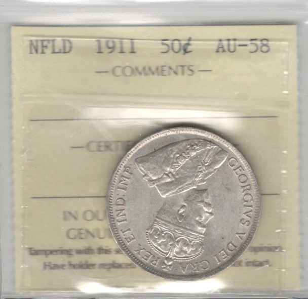 Canada: Newfoundland: 1911C 50 Cents ICCS AU58
