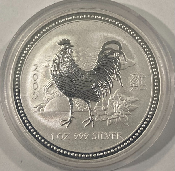 Australia: 2005 $1 Year of the Rooster 1 oz Silver Coin