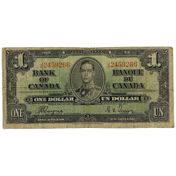 Canada: 1937 $1 Bank Of Canada Banknote Coyne-Towers Signature VG8 *We Pick*