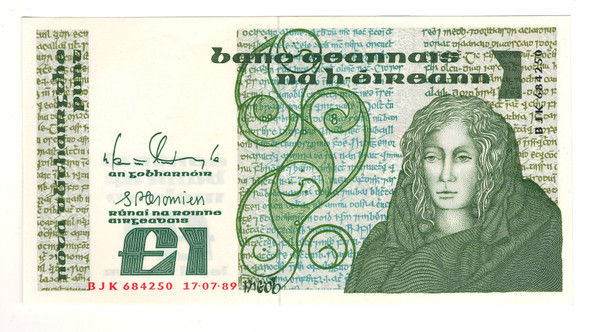 Ireland: 1989 1 Pound Banknote P-70