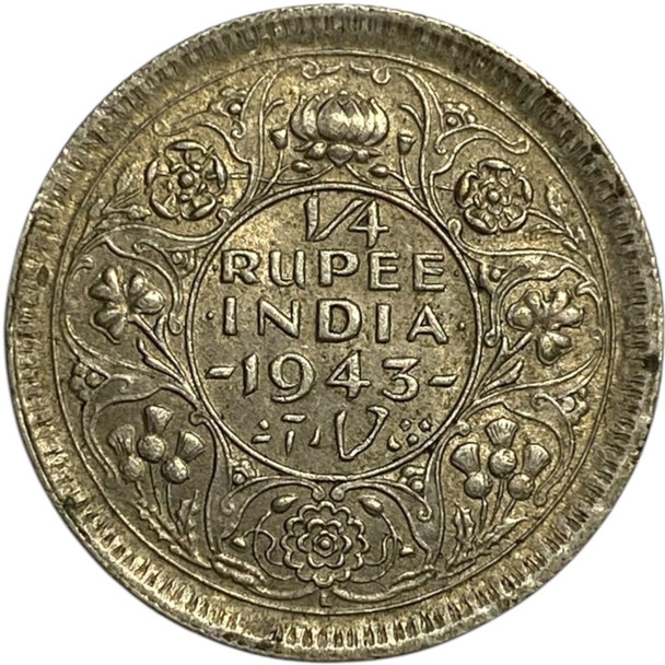 India: 1943 1/4 Rupee