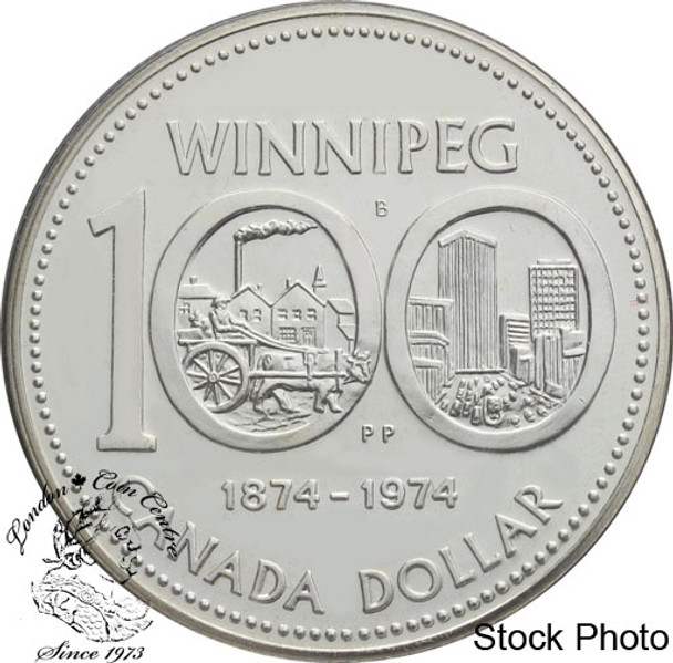 Canada 1974 1 Winnipeg Centennial Silver Dollar Coin London Coin Centre Inc. Canada 1974 1 Winnipeg Centennial Silver Dollar Coin London Coin Centre Inc.