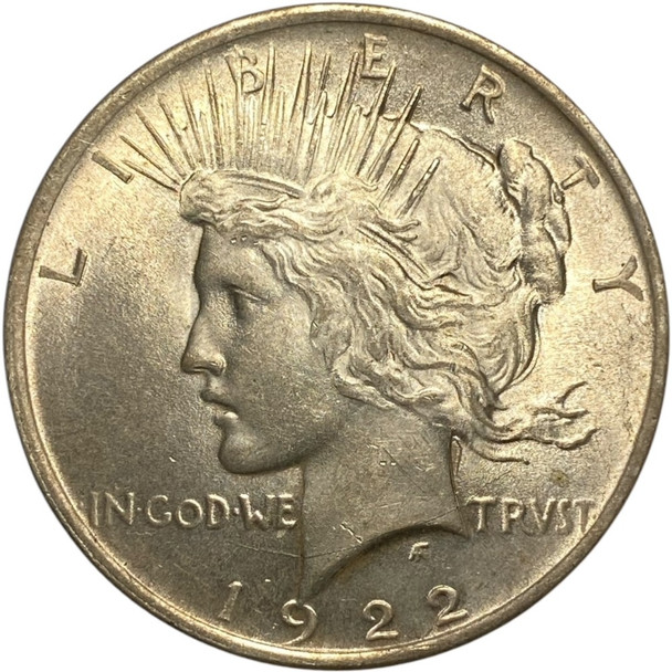 United States: 1922 Peace Dollar MS63 with Die Crack