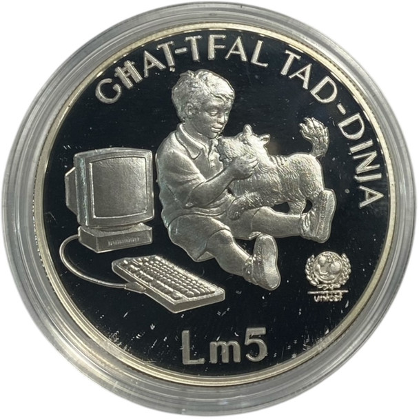 Malta: 1997 5 Liri Year of the Child