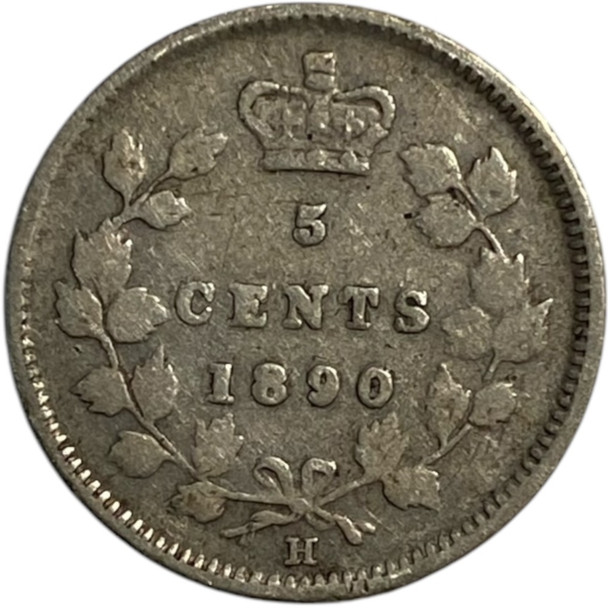 Canada: 1890H 5 Cent Error I's F12