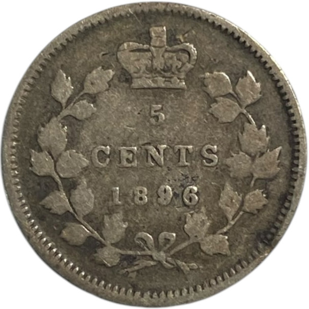 Canada: 1896 5 Cent F12 Details