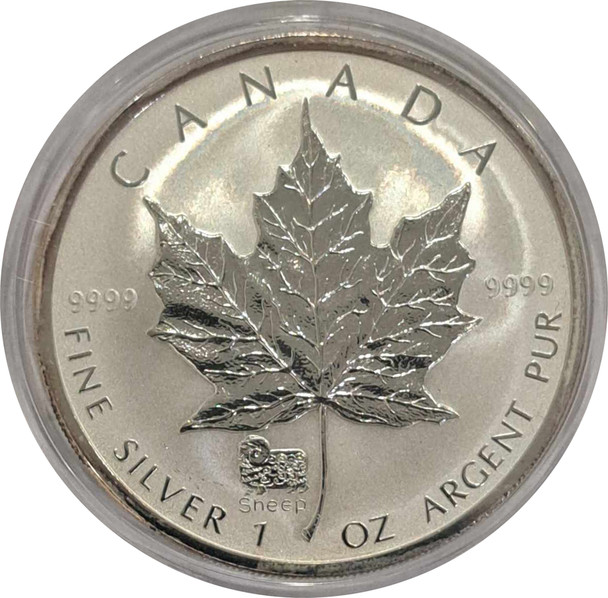 Canada: 2003 $5 Silver Maple Leaf with Sheep Privy 1 oz Silver Coin
