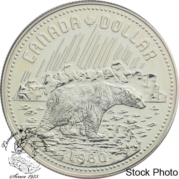 Canada: 1980 $1 Arctic Territories Centennial (with Polar Bear) Silver Dollar Coin