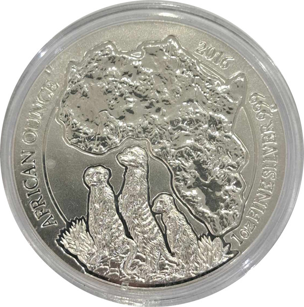 Rwanda: 2016 Meerkat 1 oz Silver Coin