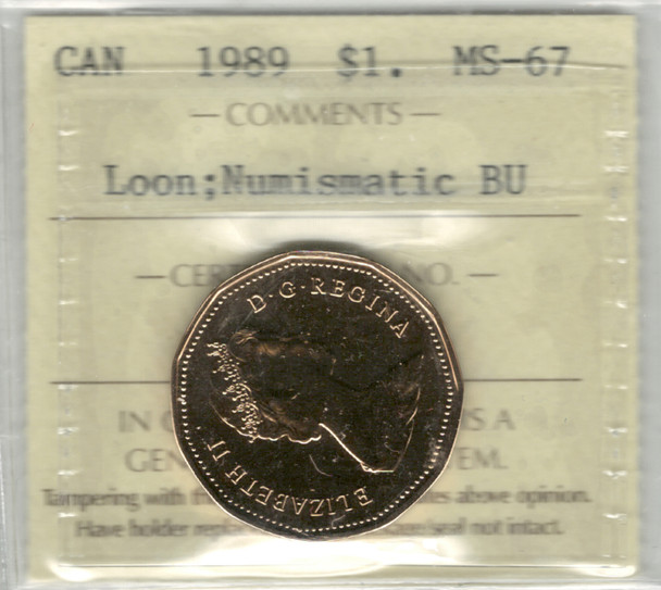 Canada: 1989 Loon Dollar ICCS MS67