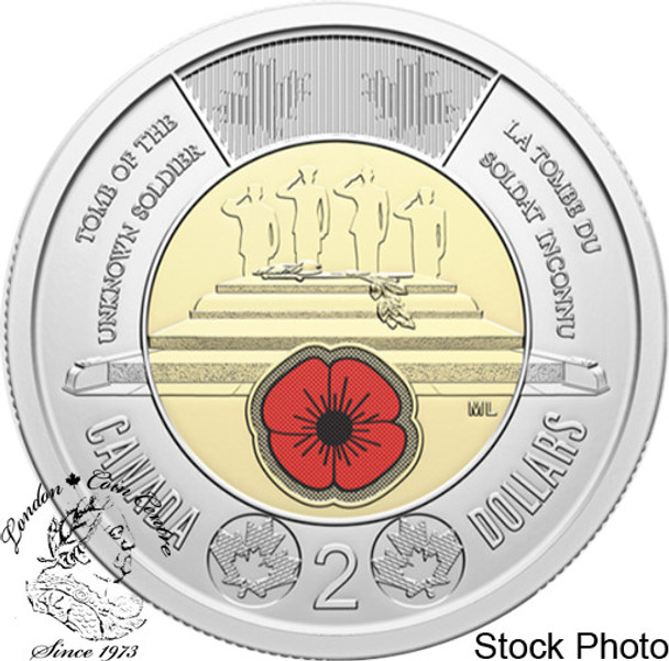 Canada: 2025 $2 Honouring Canada's Unknown Soldier Toonie Coloured BU