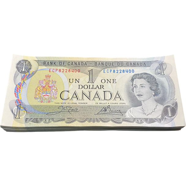 Canada: 1973 $1 Bank Of Canada Banknote Bundle 100 Pieces ECP