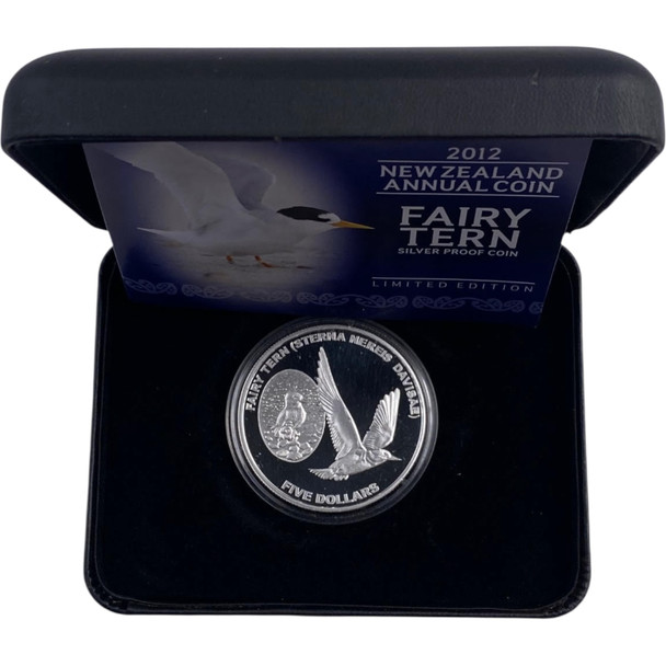 New Zealand: 2012 5 Dollar Fairy Tern Silver Coin