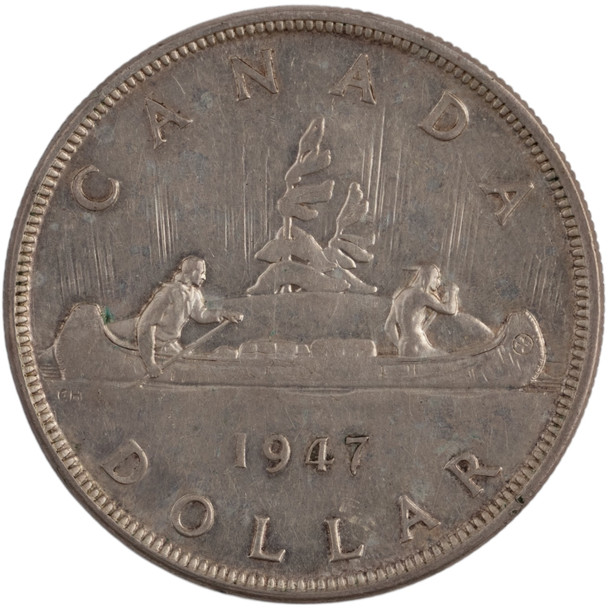 Canada: 1947 $1 P7 3xHP AU50