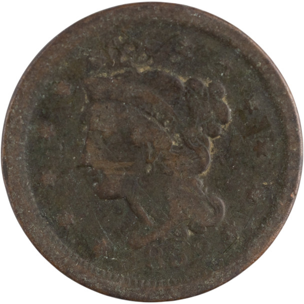 United States: 1852 1 Cent Braided Hair G