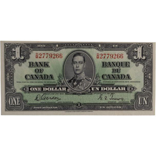 Canada: 1937 $1 Bank Of Canada Banknote Gordon-Towers D/M EF