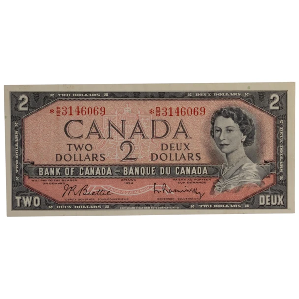 Canada: 1954 $2 Bank Of Canada  Replacement Banknote B/B VF30