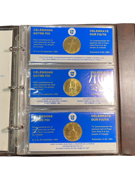 Papal States: Italy:  Vatican 1984 Papal VIsit Pope Coin Set in Binder