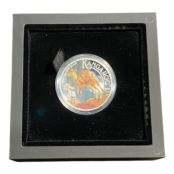 Australia: 2024 $1 Kangaroo 1 oz Silver Coloured Coin