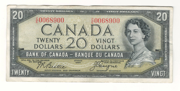 Canada: 1954 $20 Bank Of Canada Devil's Face  Banknote C/E #6