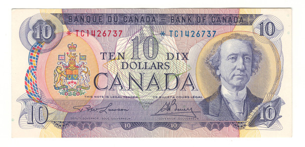 Canada: 1971 $10 Bank Of Canada Replacement Banknote *TC