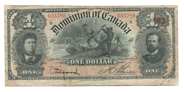 Canada: 1898 $1 Banknote - Dominion of Canada DC-13c F12