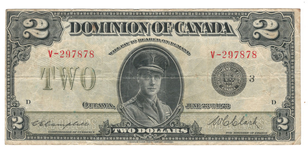 Canada: 1923 $2 Banknote - Dominion of Canada DC-26k F15