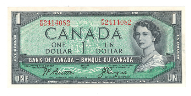 Canada: 1954 $1 Bank Of Canada Banknote Beattie-Coyne Uncirculated
