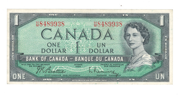 Canada: 1954 $1 Bank Of Canada Banknotes Beattie-Rasminsky BC-37a-i