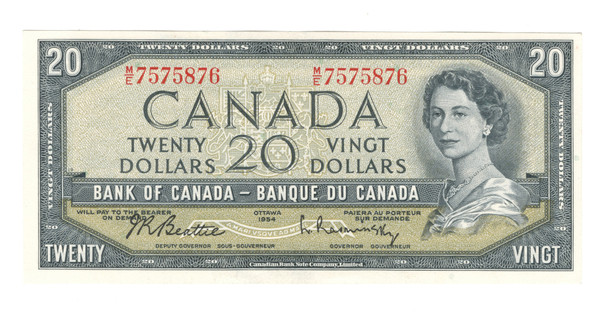 Canada: 1954 $20 Bank Of Canada Banknote Beattie-Rasminsky BC-41b #8