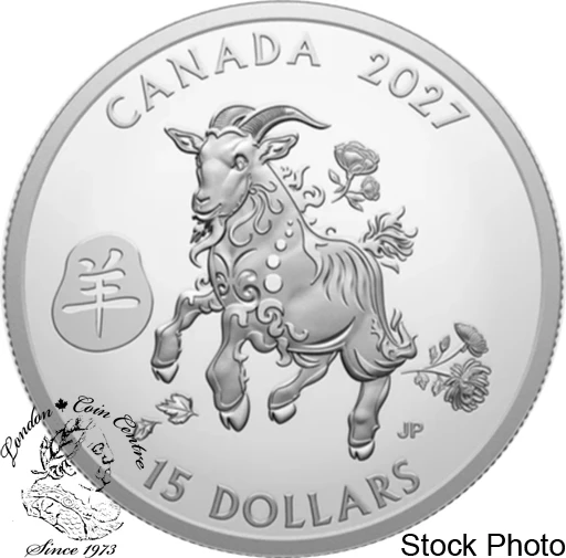 Canada: 2027 $15 Lunar Year of the Goat 1 oz Pure Silver Coin