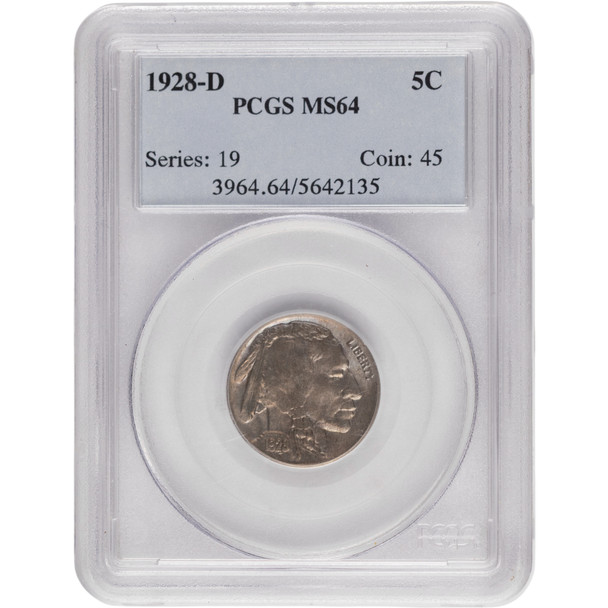 United States: 1928-D 5 Cents PCGS MS64