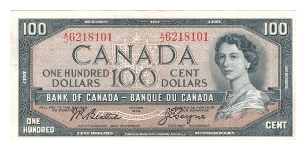 Canada: 1954 $100 Bank Of Canada Banknote Beattie-Coyne #14