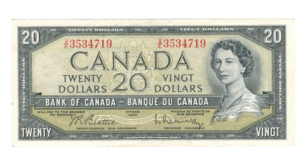 Canada: 1954 $20 Bank Of Canada Banknote Beattie-Rasminsky V/E #2