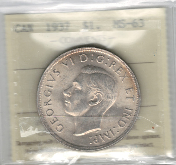 Canada: 1937 $1 Dollar ICCS MS63