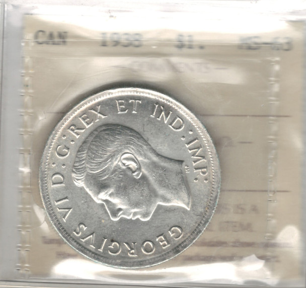 Canada: 1938 $1 Dollar ICCS MS63