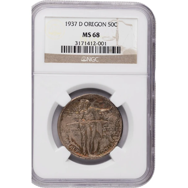 United States: 1937-D Oregon 50 Cent NGC MS68