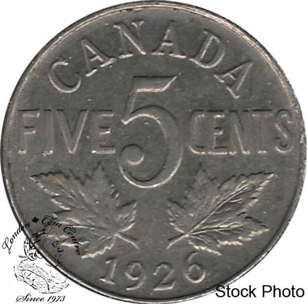Canada: 1926 5 Cent Near 6 VF20