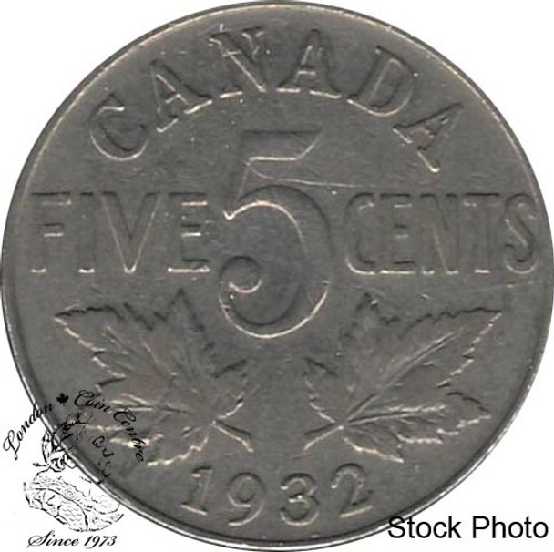 Canada: 1932 5 Cent Near Rim F12